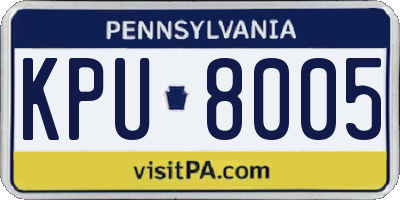 PA license plate KPU8005