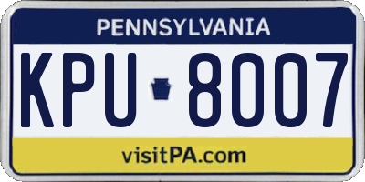 PA license plate KPU8007