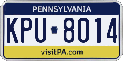 PA license plate KPU8014