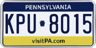 PA license plate KPU8015