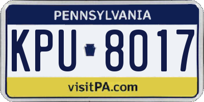 PA license plate KPU8017