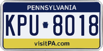 PA license plate KPU8018