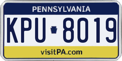 PA license plate KPU8019