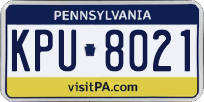 PA license plate KPU8021