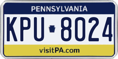 PA license plate KPU8024
