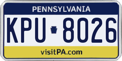 PA license plate KPU8026