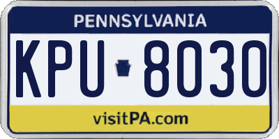 PA license plate KPU8030
