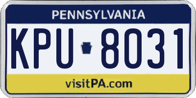 PA license plate KPU8031