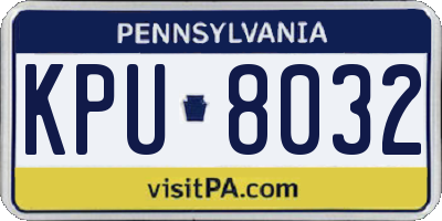 PA license plate KPU8032