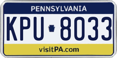 PA license plate KPU8033
