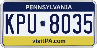PA license plate KPU8035