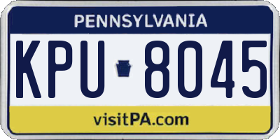 PA license plate KPU8045