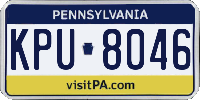 PA license plate KPU8046