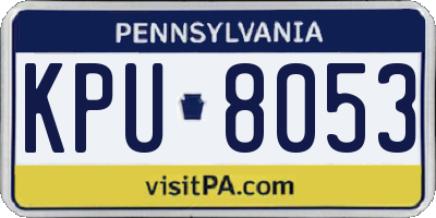 PA license plate KPU8053
