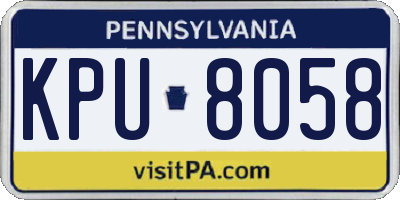 PA license plate KPU8058
