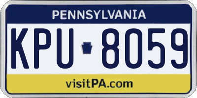 PA license plate KPU8059