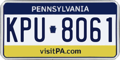 PA license plate KPU8061