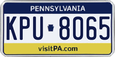 PA license plate KPU8065