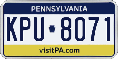 PA license plate KPU8071