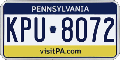 PA license plate KPU8072