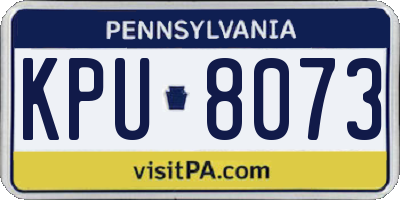PA license plate KPU8073