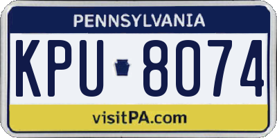 PA license plate KPU8074