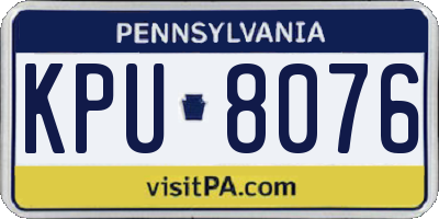 PA license plate KPU8076