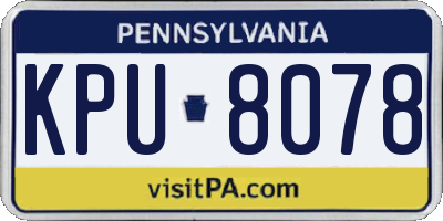 PA license plate KPU8078
