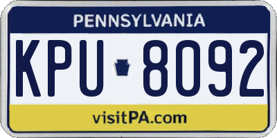 PA license plate KPU8092
