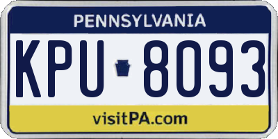 PA license plate KPU8093