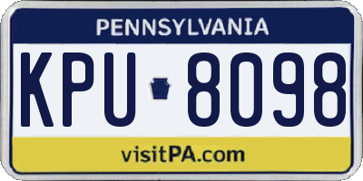 PA license plate KPU8098