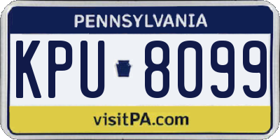 PA license plate KPU8099