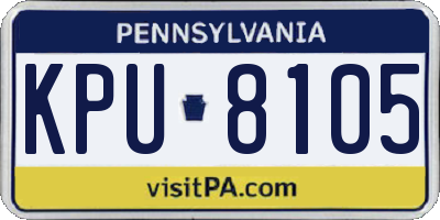 PA license plate KPU8105