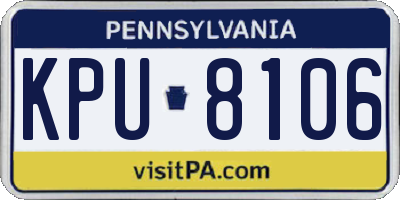 PA license plate KPU8106