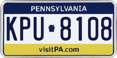 PA license plate KPU8108
