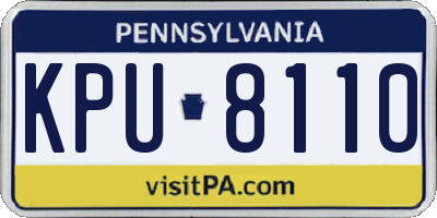 PA license plate KPU8110