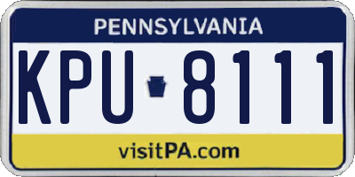 PA license plate KPU8111