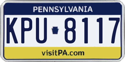 PA license plate KPU8117