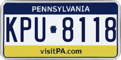 PA license plate KPU8118