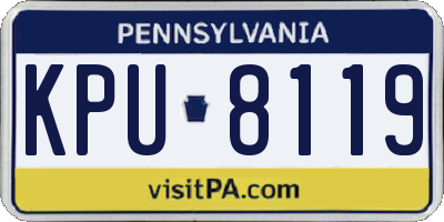 PA license plate KPU8119