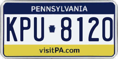 PA license plate KPU8120