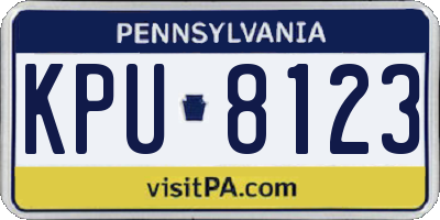 PA license plate KPU8123