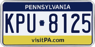PA license plate KPU8125