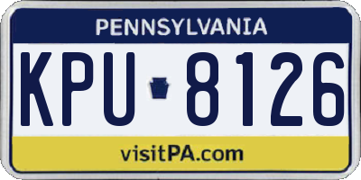 PA license plate KPU8126