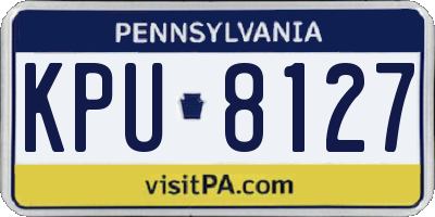 PA license plate KPU8127