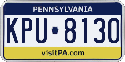 PA license plate KPU8130