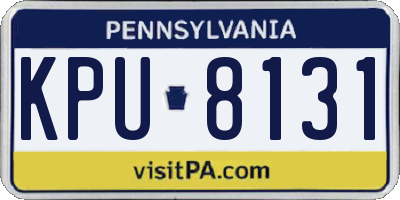PA license plate KPU8131