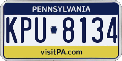 PA license plate KPU8134