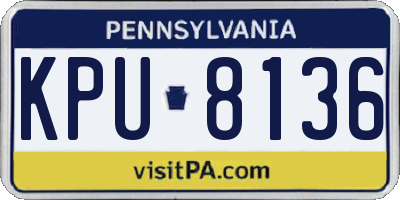 PA license plate KPU8136