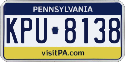 PA license plate KPU8138